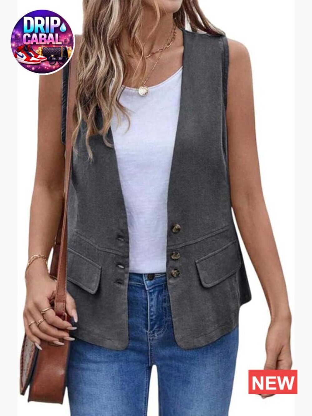 Cotton Linen Vest Women Sleeveless Button Down Jacket Lightweight Spring Summer
